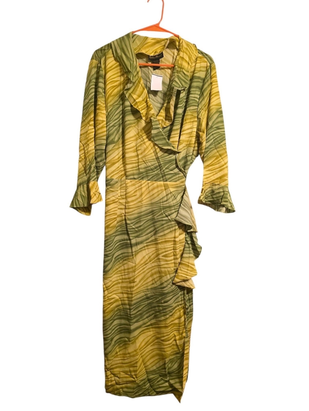 Vintage | Green Boho Y2K Wrap Dress
